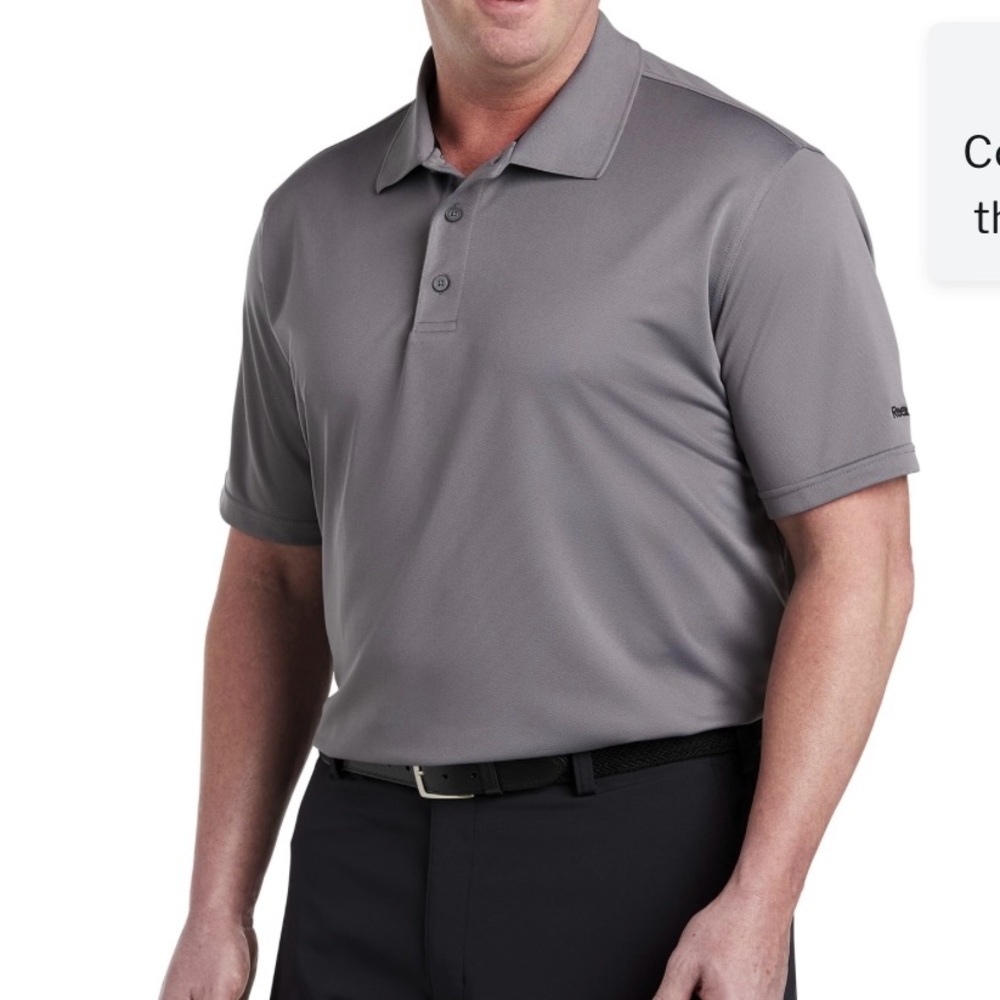New! Reebok Men's Gray Golf Polo Shirt